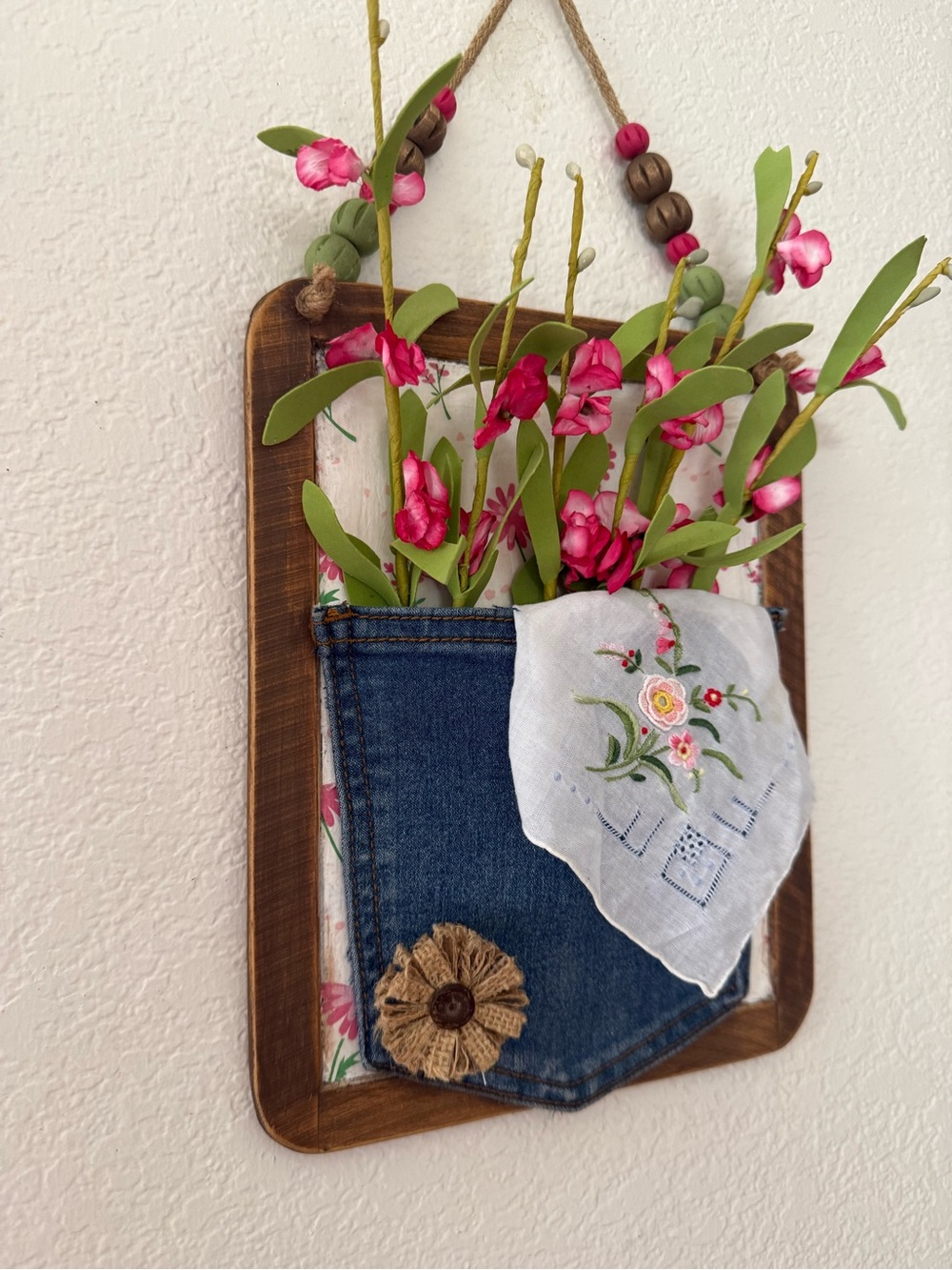 Handmade Hanging Denim Pocket